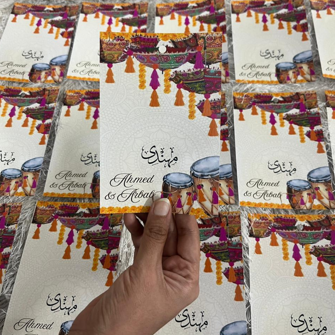 Mehndi favours cards