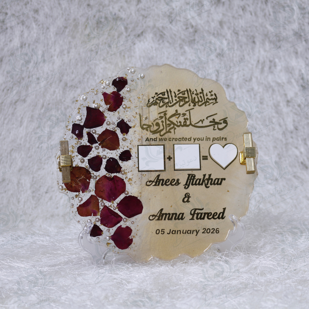 Rose Petal Resin Nikkah Tray