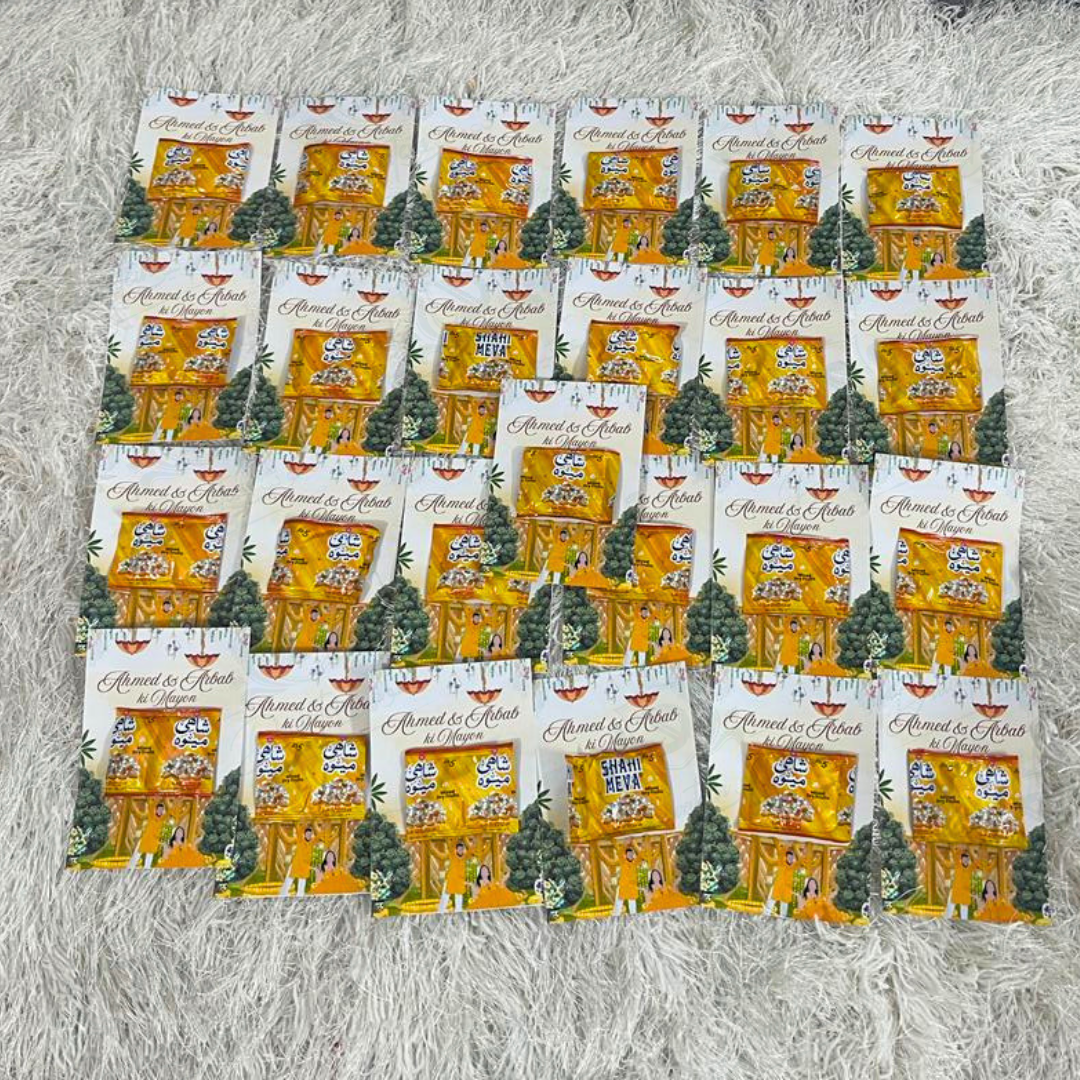 Shahi mewa favours cards