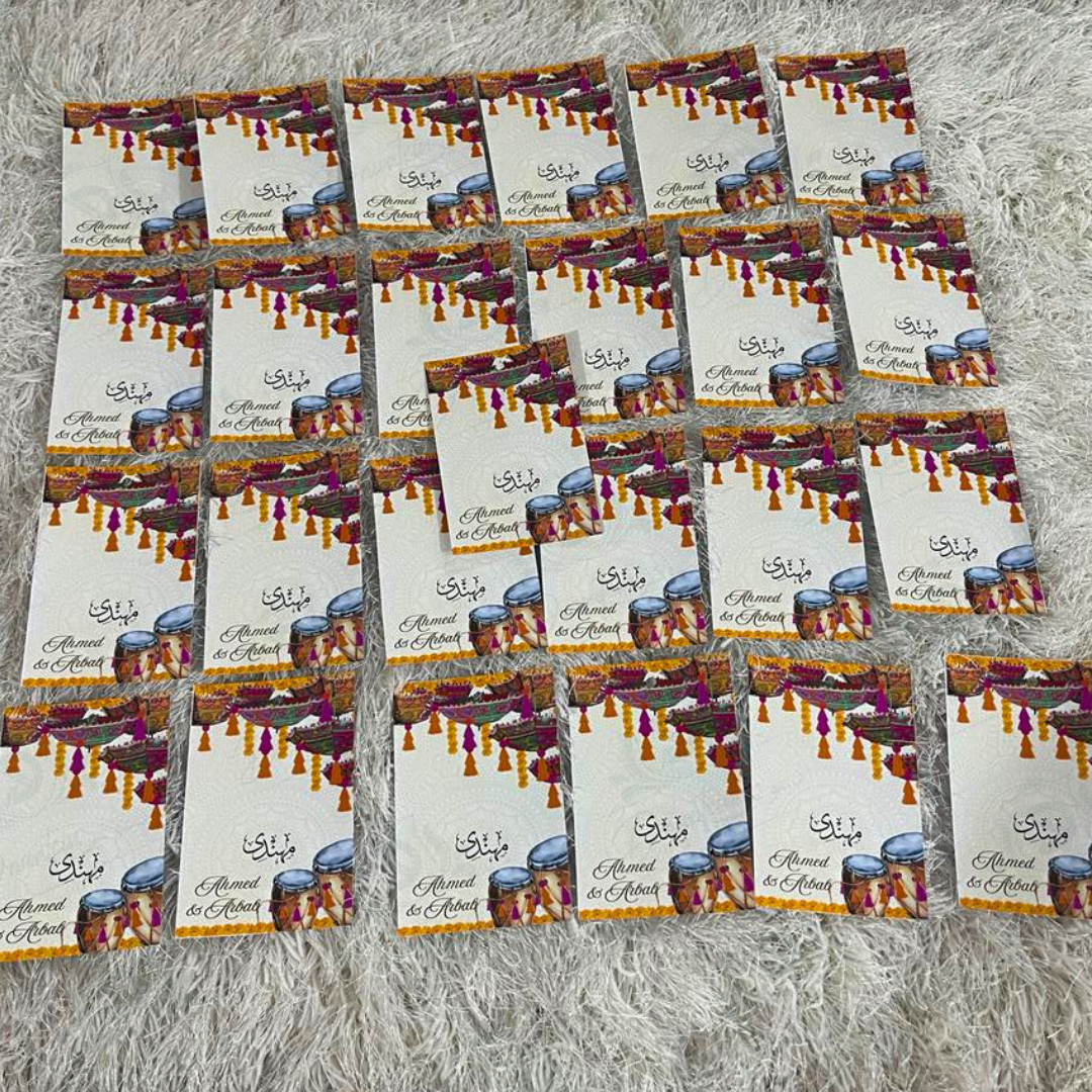 Mehndi favours cards