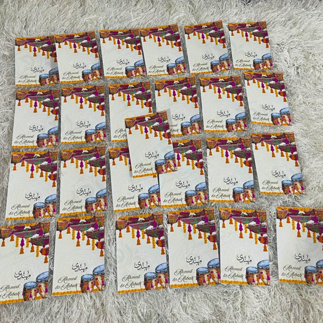Mehndi favours cards