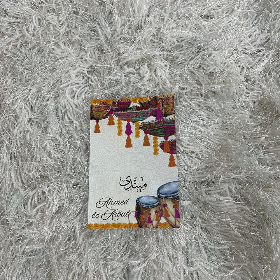Mehndi favours cards