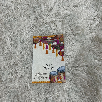Mehndi favours cards