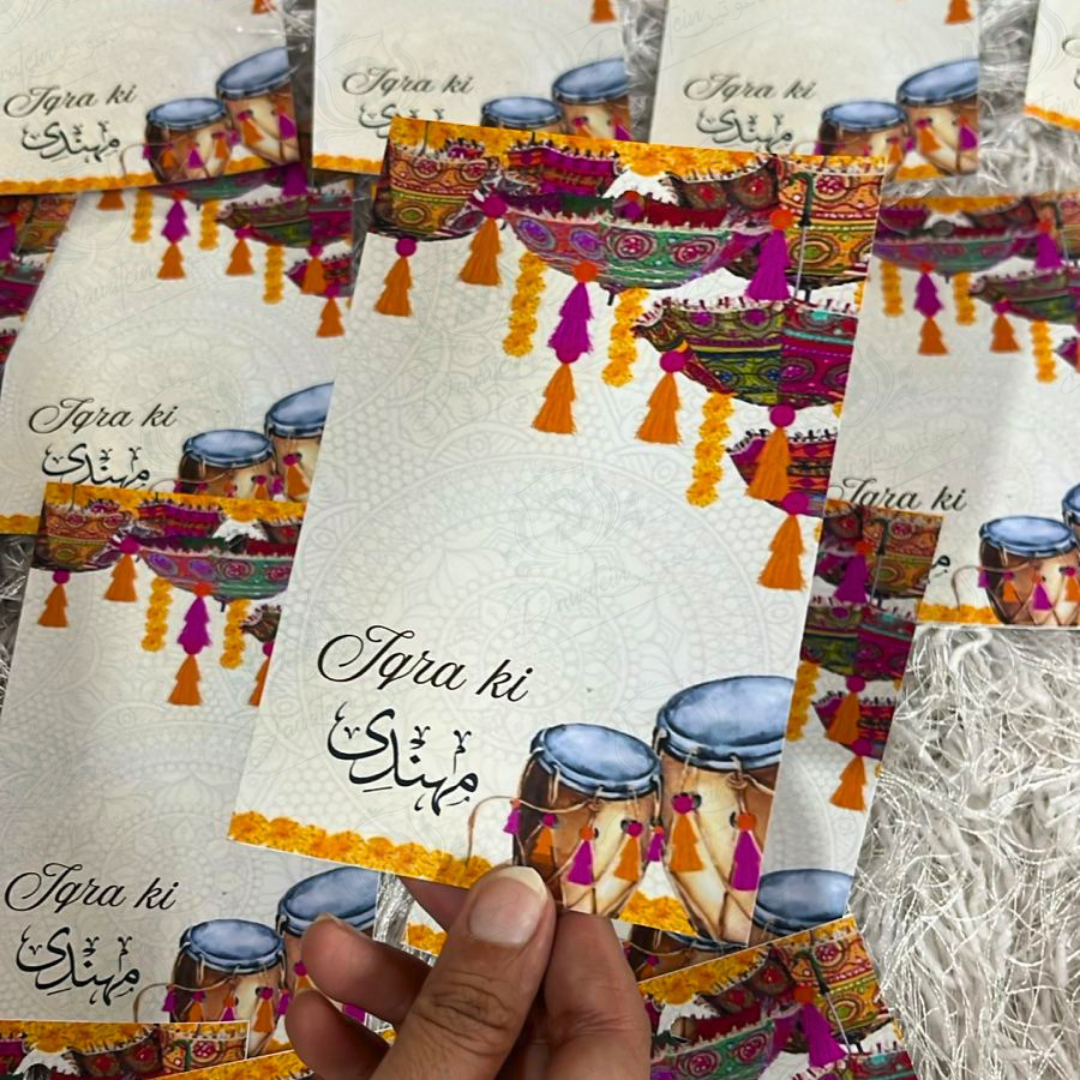Mehndi favours cards