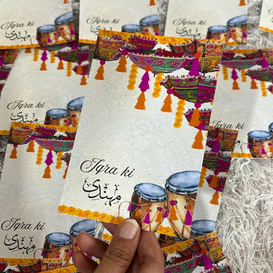 Mehndi favours cards