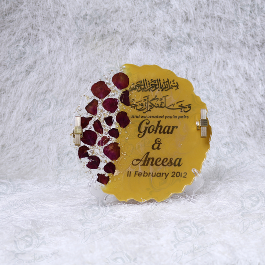 Rose Petal Resin Nikkah Tray