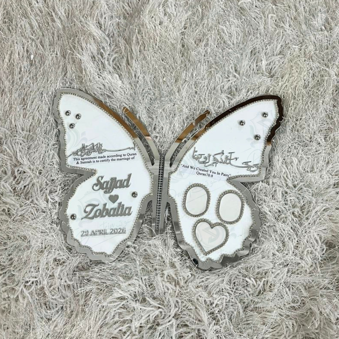 Butterfly Acrylic Nikkah Book