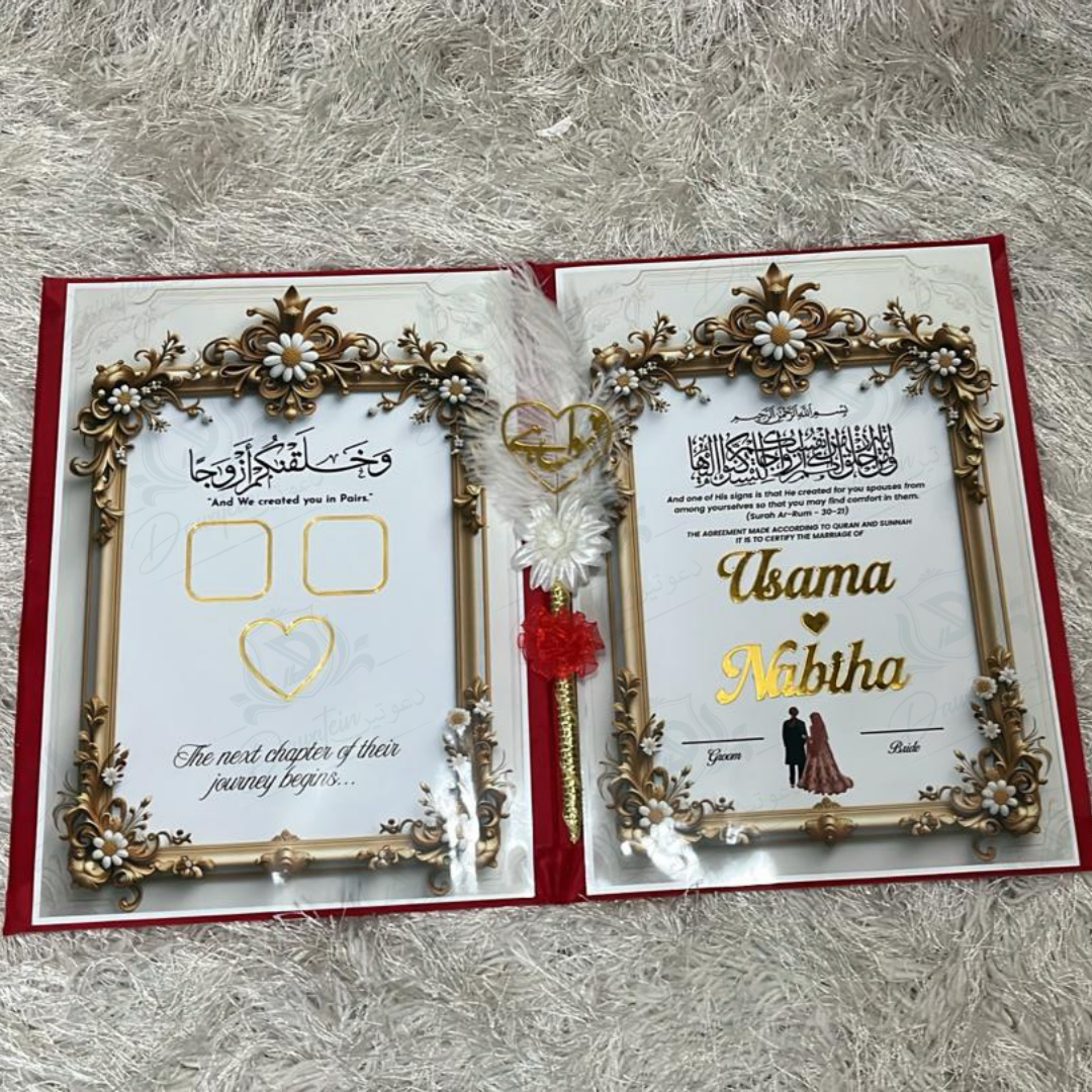 Nikkah booklet with pen